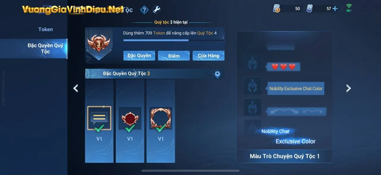 hệ thống quý tộc vương giả vinh diệu 3