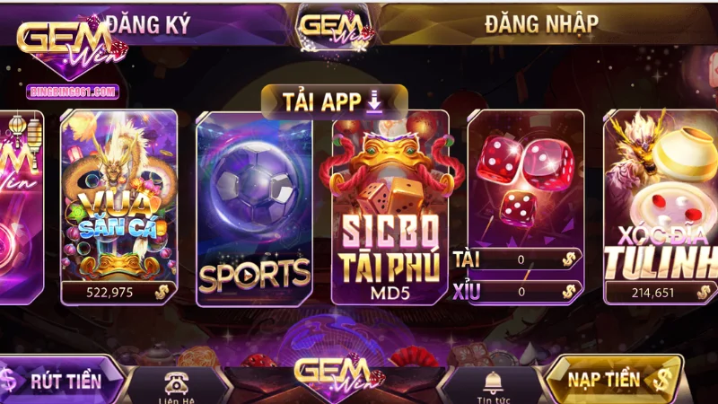 Người chơi sẽ được hưởng các đặc quyền khi tải app gemwin