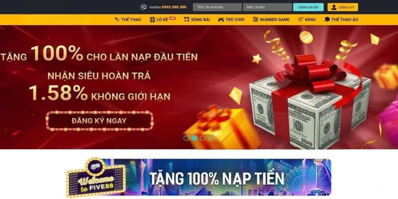 Nhận ngay 100% lần nạp đầu tiên