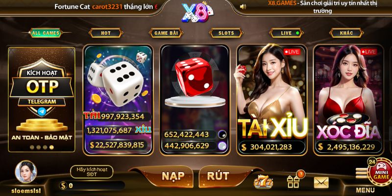 Những trò chơi đặc sắc tại X8 Game bài