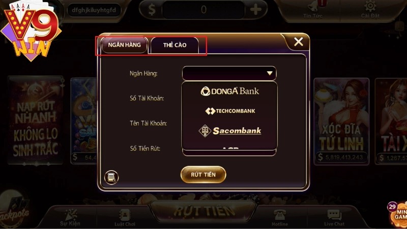 Rút tiền V9Win