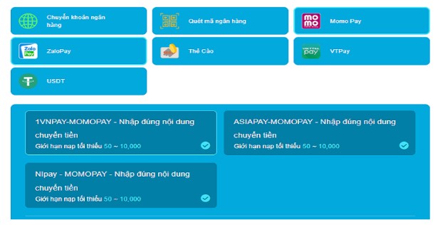 Nạp tiền qua Momo