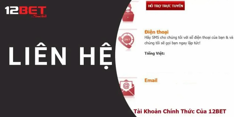 Hội viên có thể liên hệ đến nhà cái 12BET bằng cách nào?