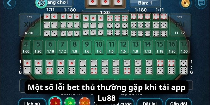 Một số lỗi bet thủ thường gặp khi tải app Lu88