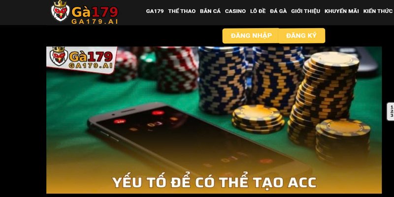 Truy cập Web GA 179 để tạo nick
