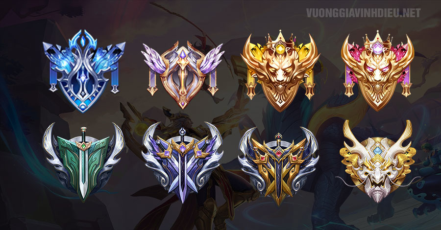 Bảng So Sánh Bậc Rank Vương Giả Vinh Diệu và Liên Quân Mobile